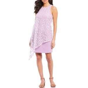 Alex Marie Dress Lila Lavender Purple Lace Crepe Floral Sleeveless Wedding New 8